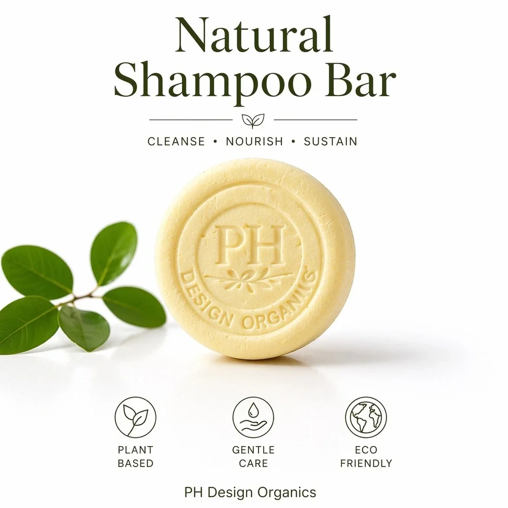 PH Design Organics Natural Shampoo Bar Aragon Oil Eco‎ Bar; White Citrus & Sage